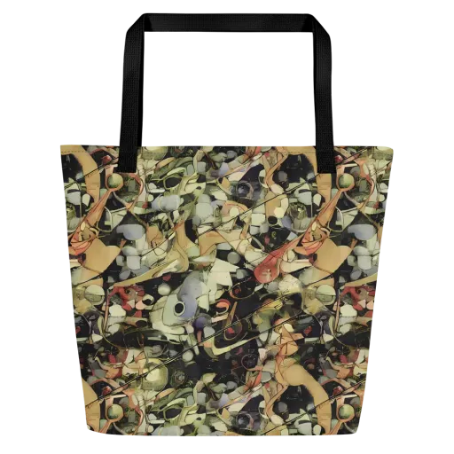 Olive Riddle on a Large Tote Bag W/ Pocket