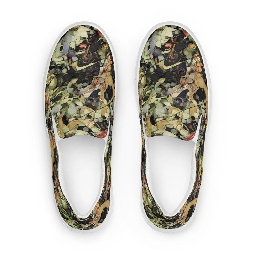 Olive Riddle on Women's Slip-On Canvas Shoes — Front