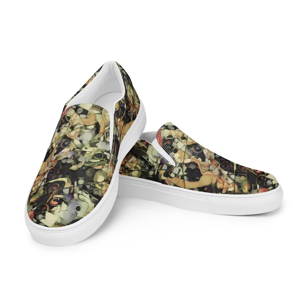 Olive Riddle on Women's Slip-On Canvas Shoes — Left Front