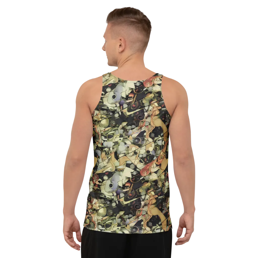 Olive Riddle on Men's Tank Top — Back