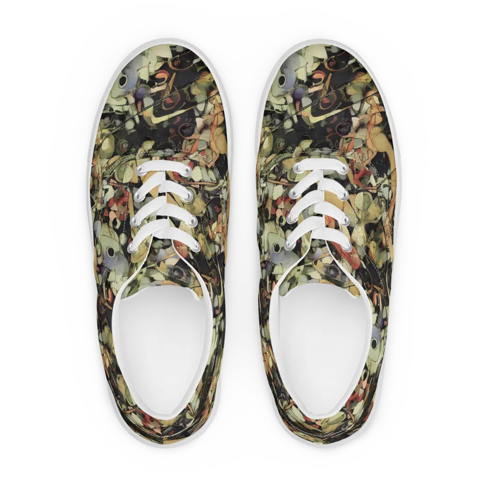 Olive Riddle on Men's Lace-Up Canvas Shoes — Front