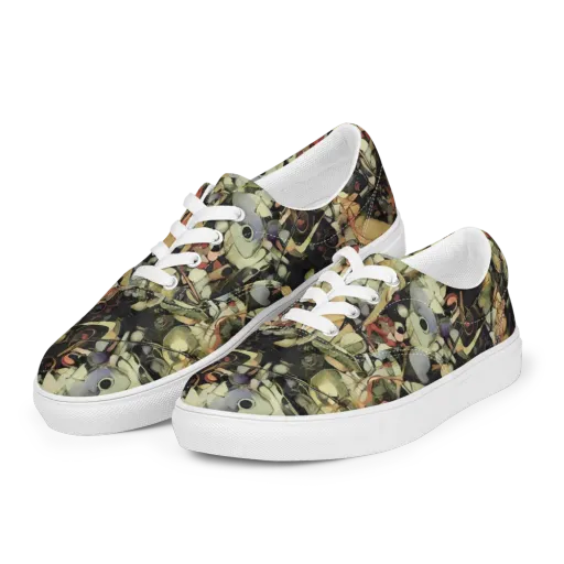 Olive Riddle on a Men's Lace-Up Canvas Shoes
