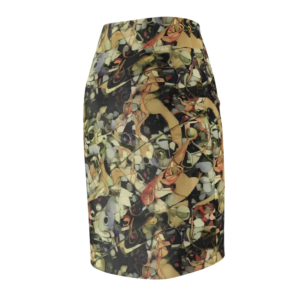 Olive Riddle on Pencil Skirt — Back Side