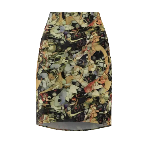 Olive Riddle on a Pencil Skirt