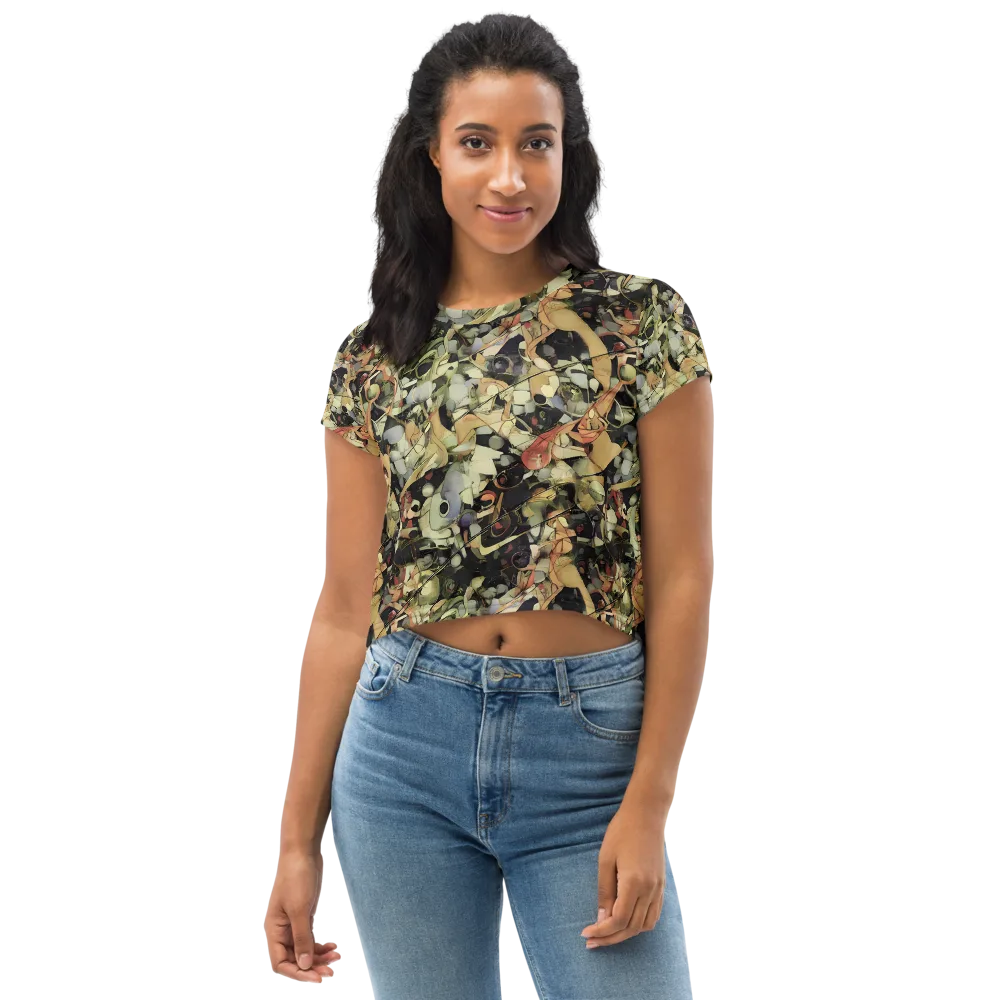 Olive Riddle on Crop Tee — Front