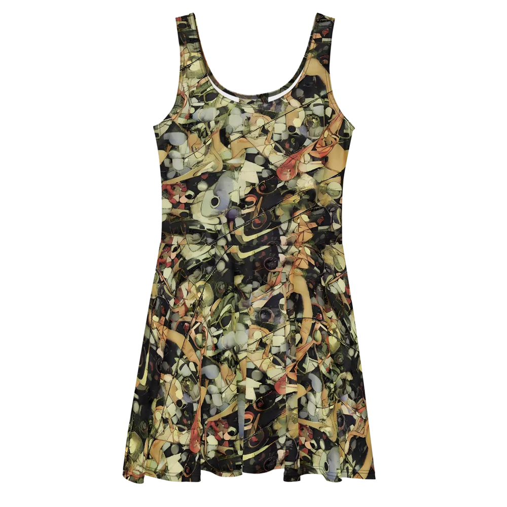 Olive Riddle on Skater Dress — Front