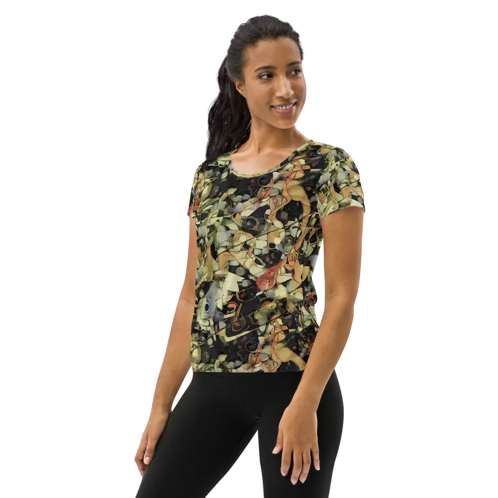 Olive Riddle on Women's Athletic T-Shirt — Left