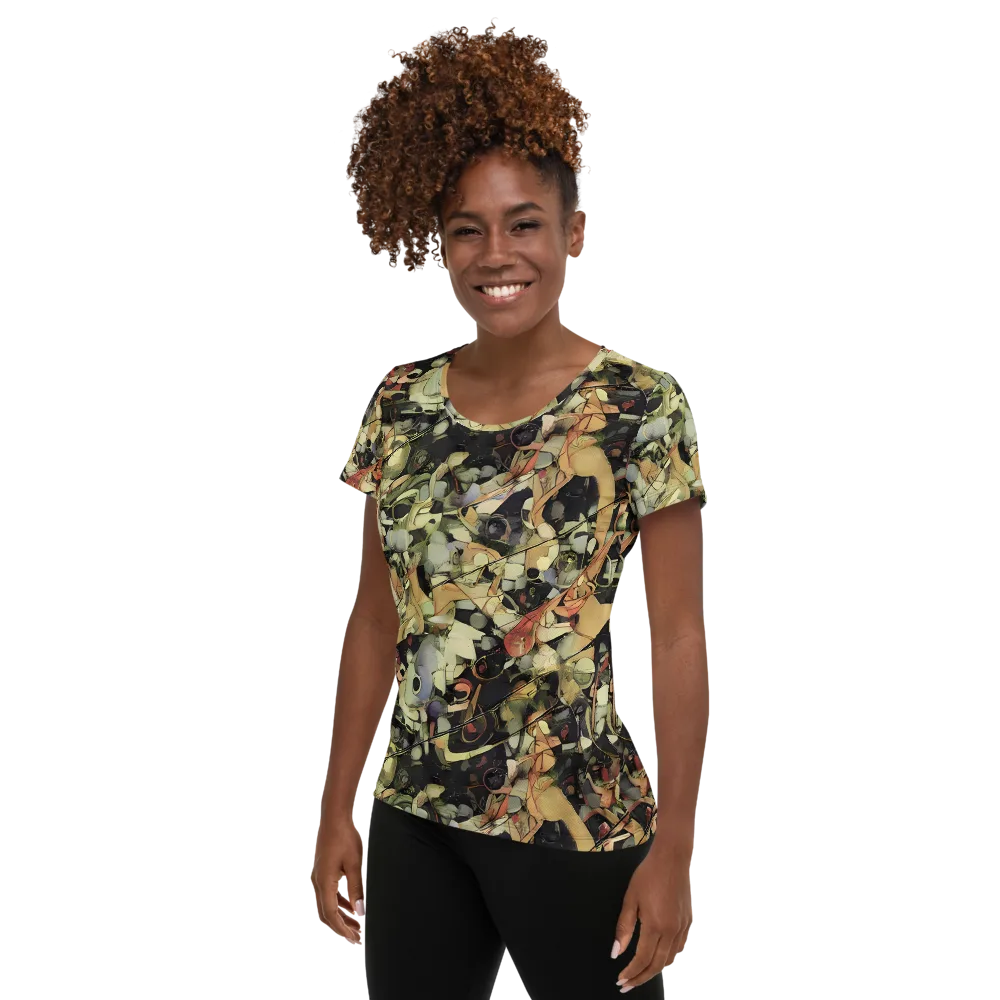 Olive Riddle on Women's Athletic T-Shirt — Left