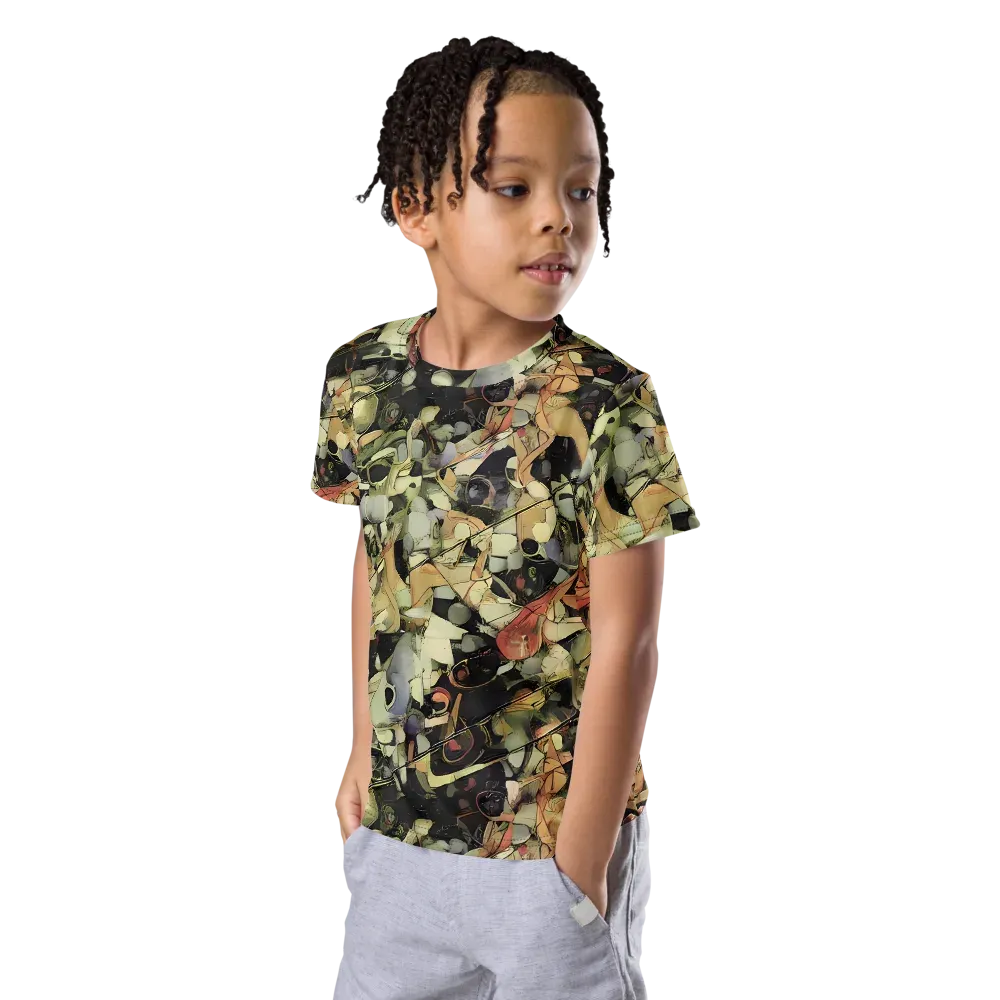 Olive Riddle on Kids Crew Neck T-Shirt — Left Front