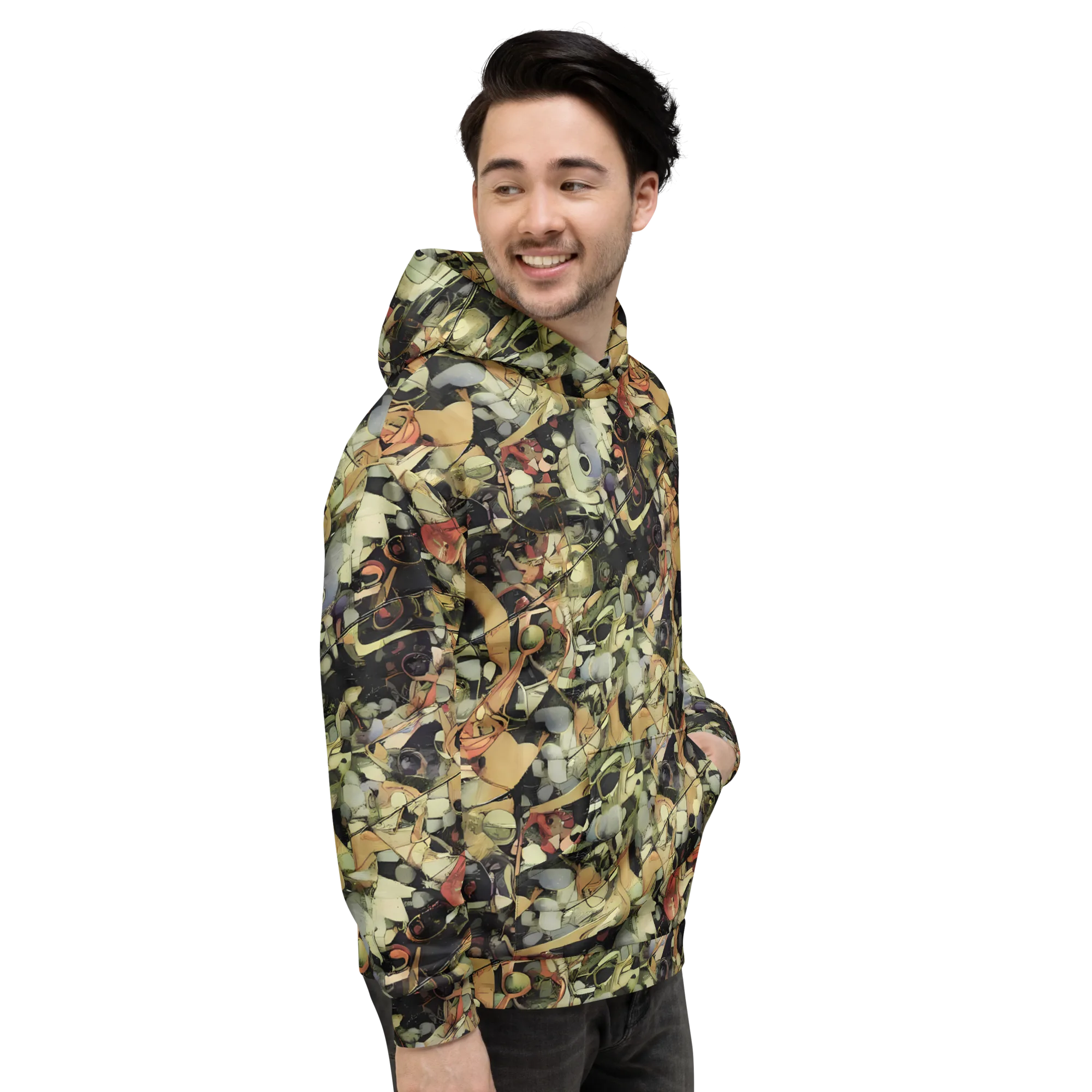 Olive Riddle on Hoodie — Right