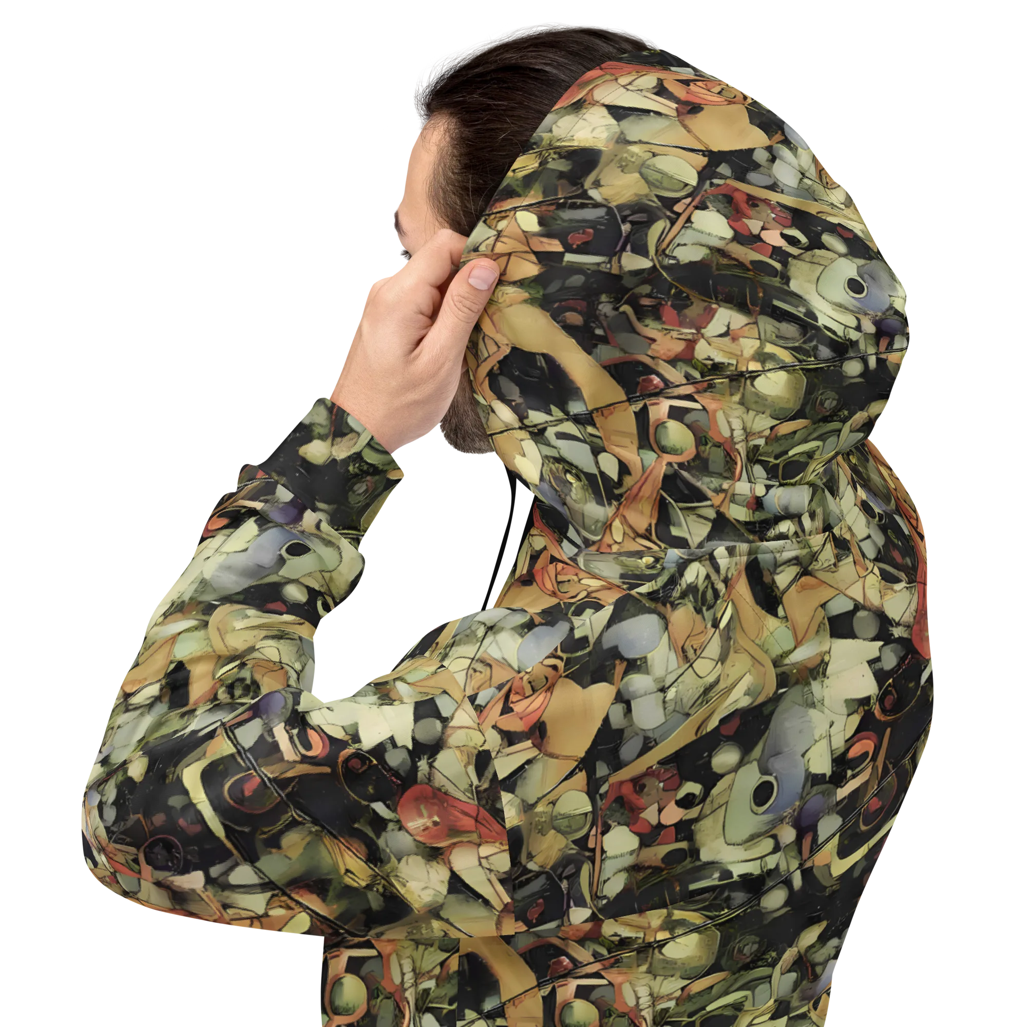 Olive Riddle on Hoodie — Back
