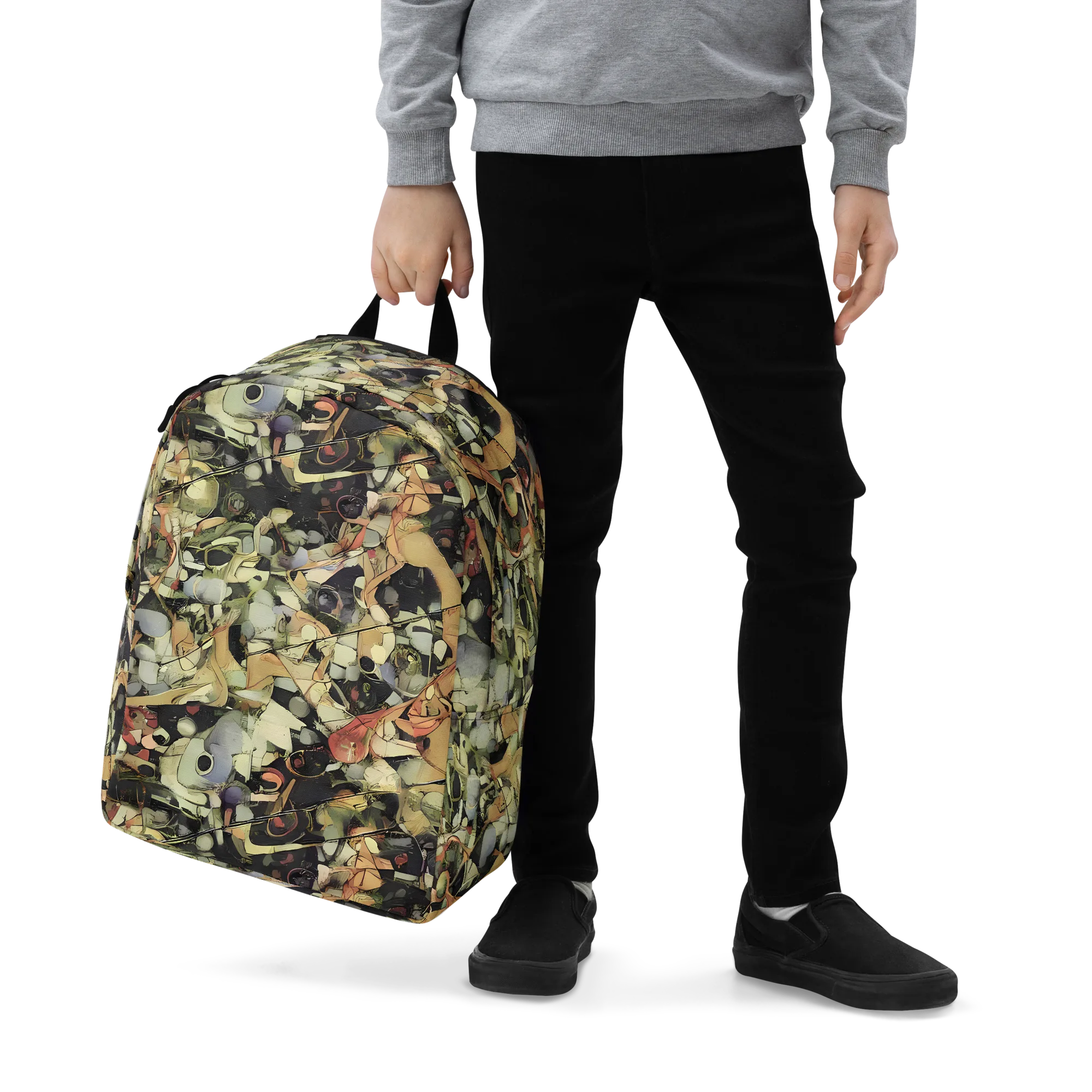 Olive Riddle on Minimalist Backpack — Zoomed-in