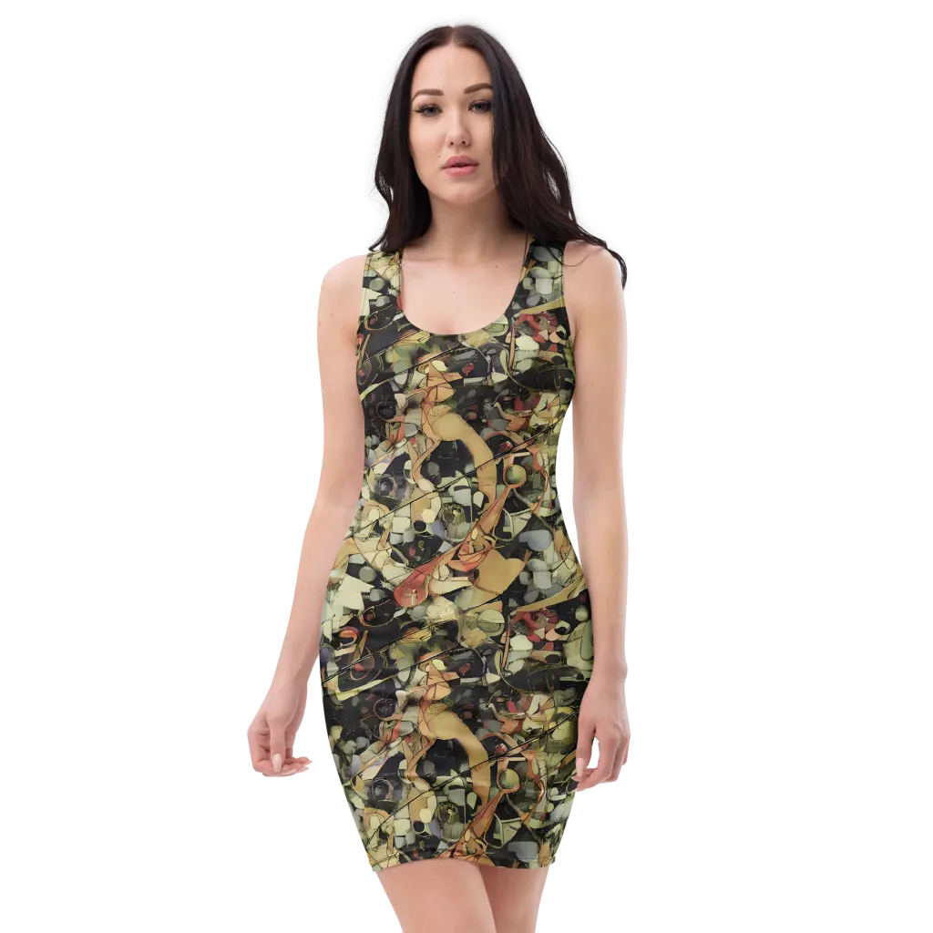 Olive Riddle on Bodycon Dress — Front