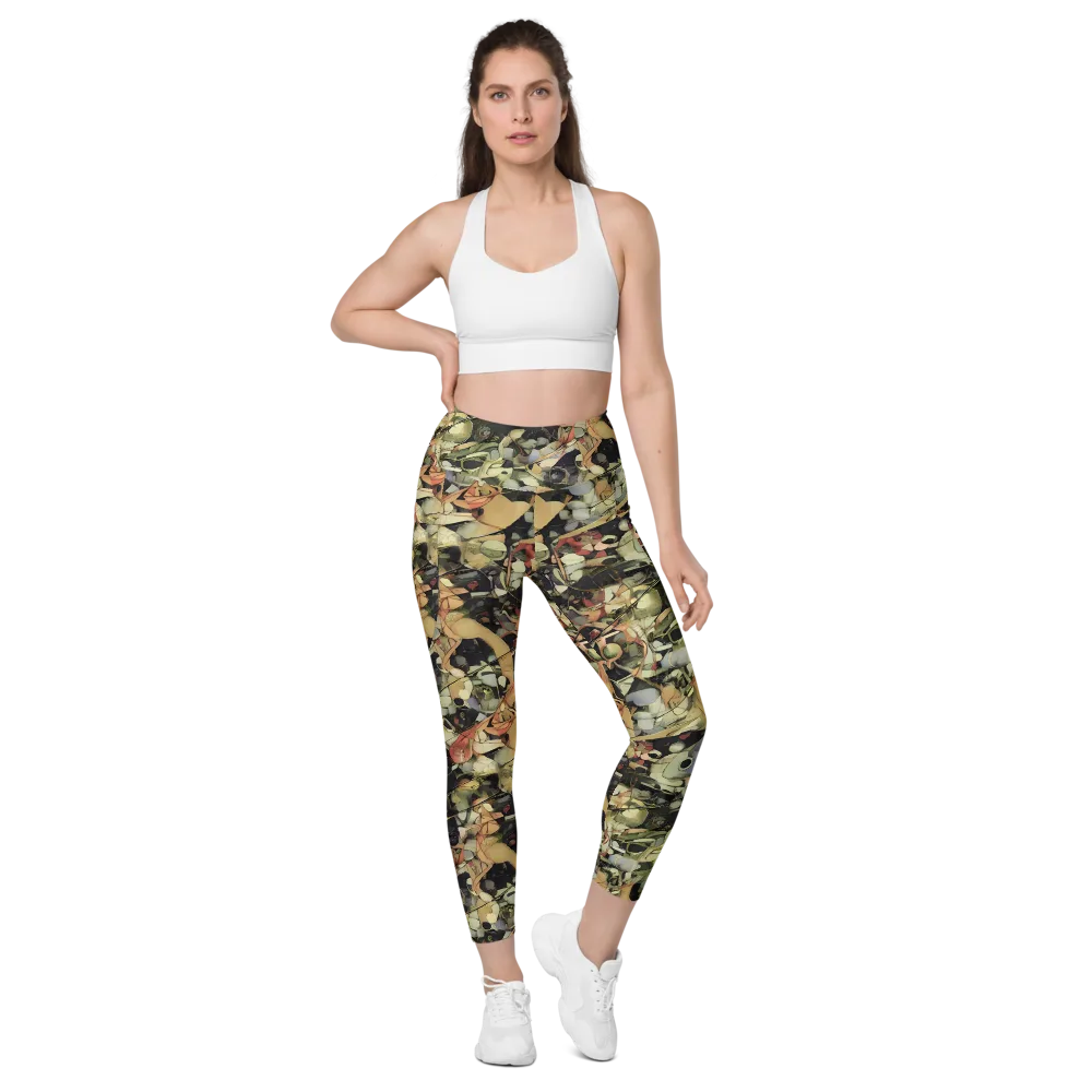 Olive Riddle on Leggings with Pockets — Front