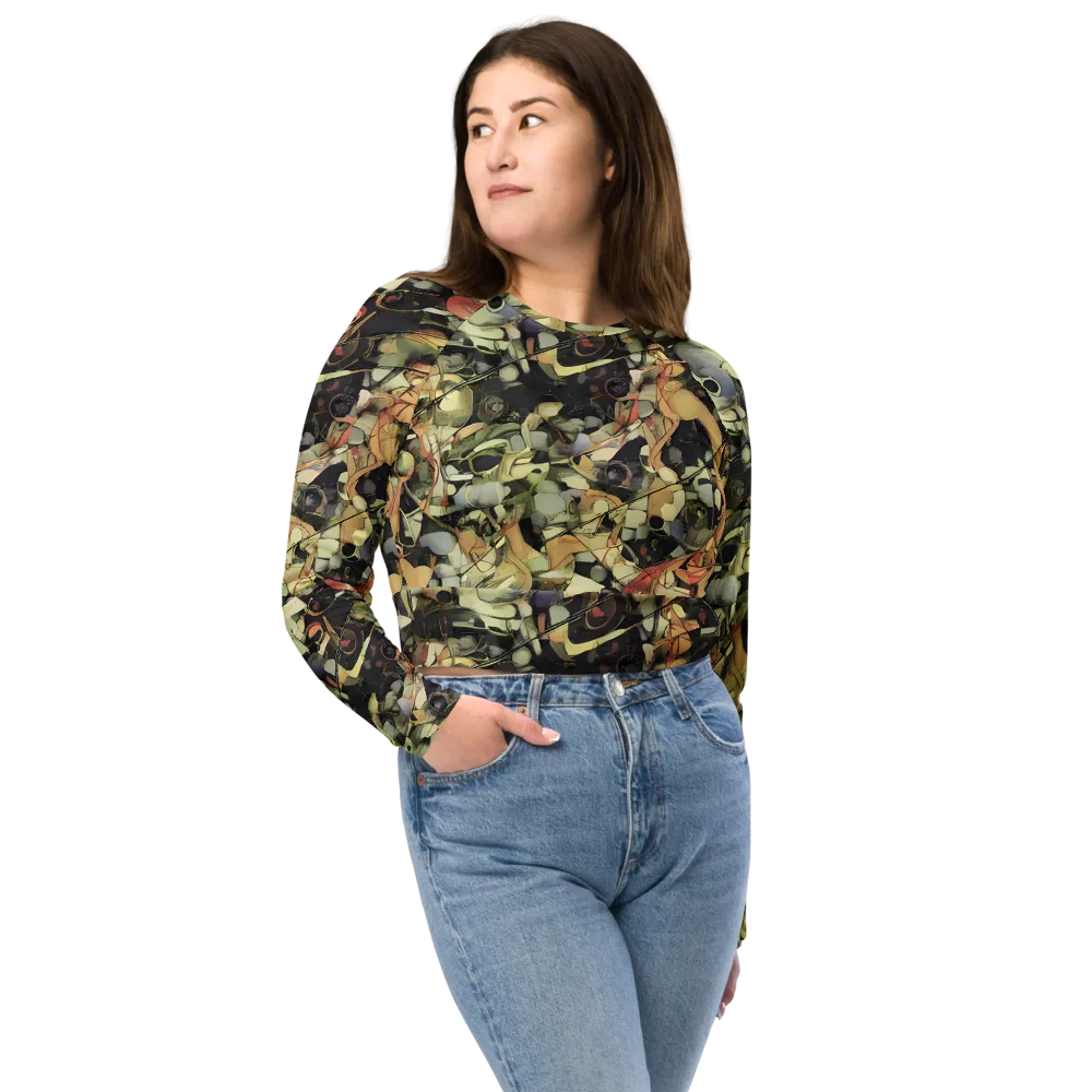Olive Riddle on Long Sleeve Crop Top — Front