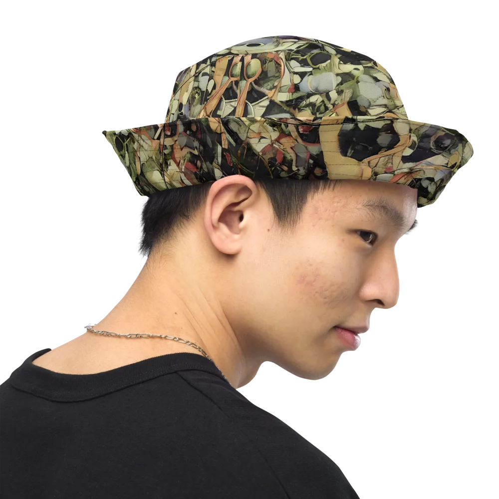 Olive Riddle on Reversible Bucket Hat — Right Outside