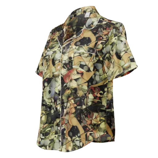 Olive Riddle on a Women's Short Sleeve Pajama Top