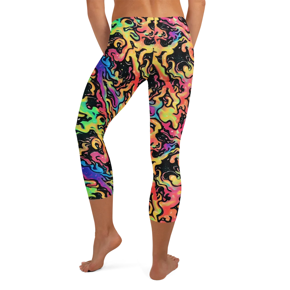 Candy Inferno on Capri Leggings — Back