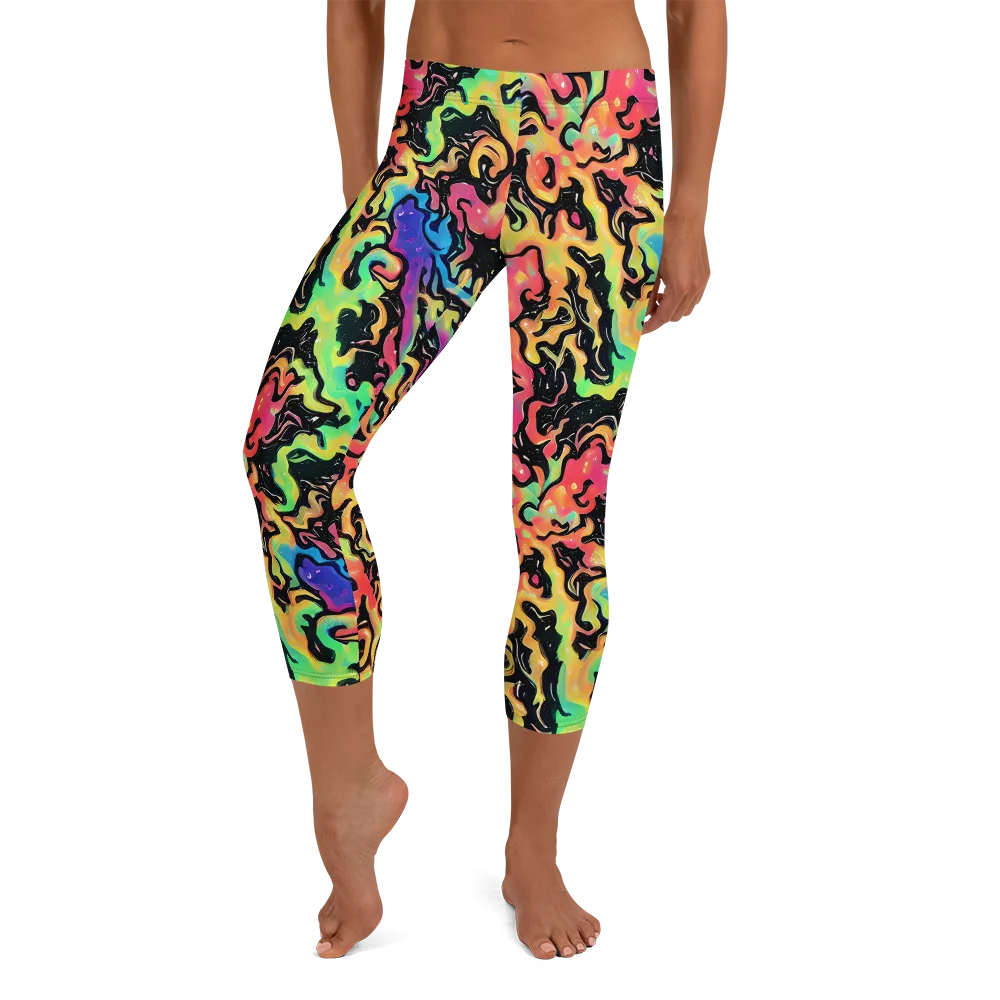Candy Inferno on Capri Leggings — Front