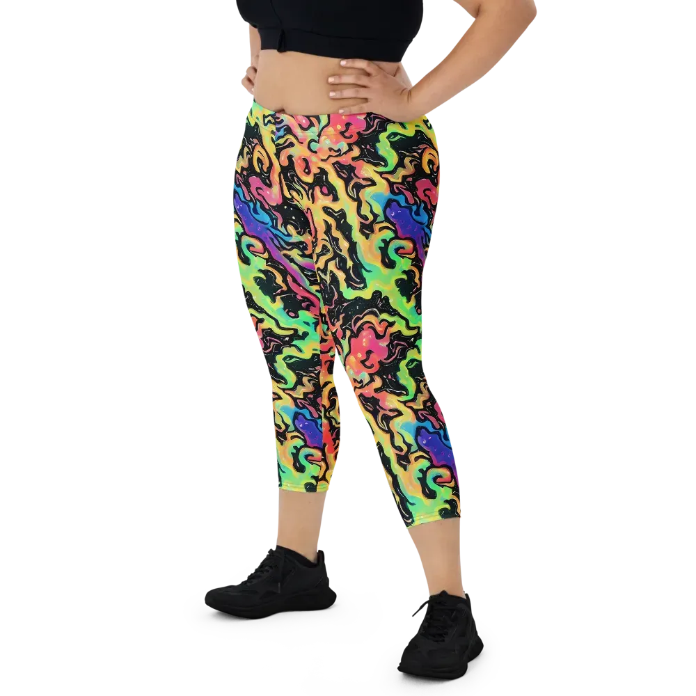Candy Inferno on Capri Leggings — Front