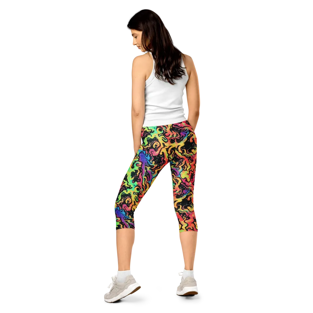 Candy Inferno on Capri Leggings — Back