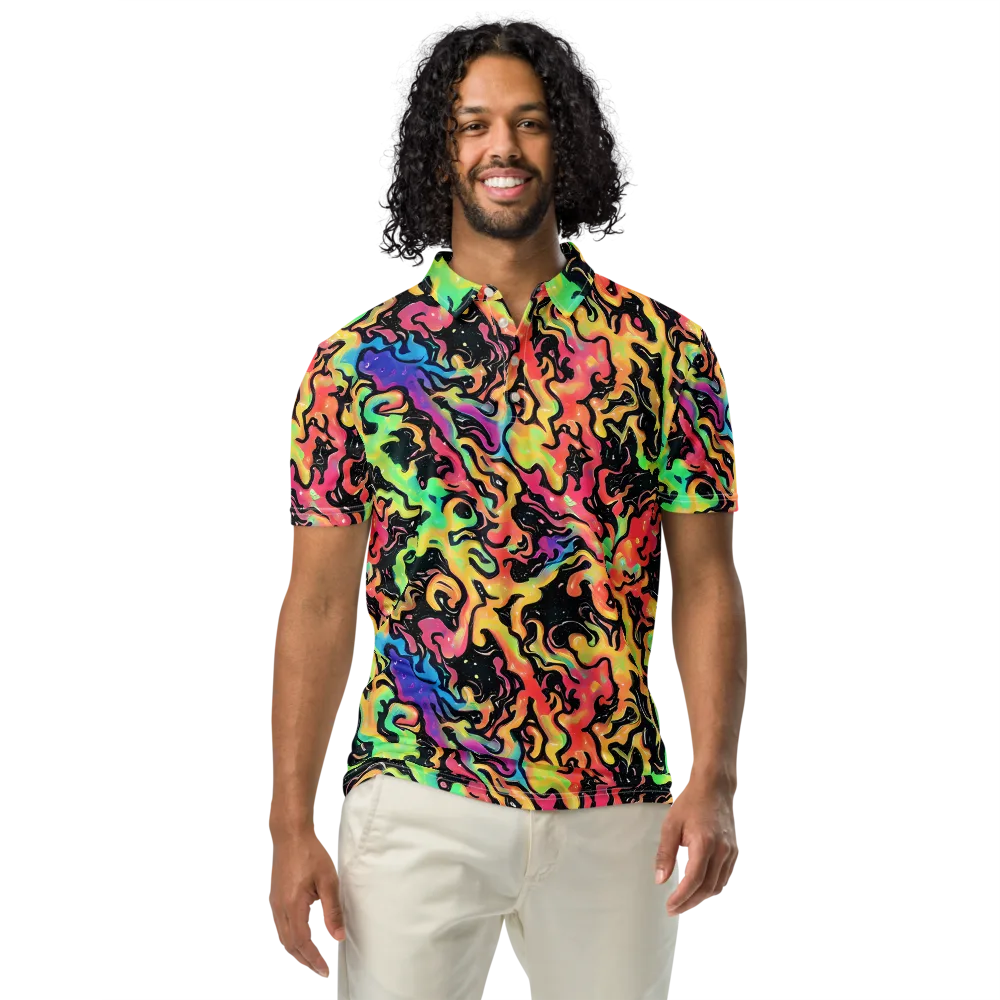 Candy Inferno on Men's Slim Fit Polo Shirt — Front