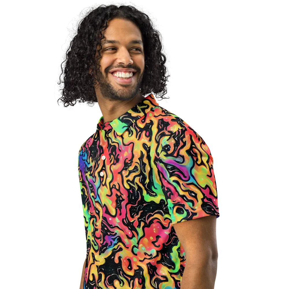 Candy Inferno on Men's Slim Fit Polo Shirt — Left Front