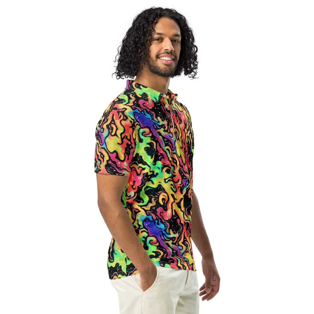 Candy Inferno on Men's Slim Fit Polo Shirt — Right Front