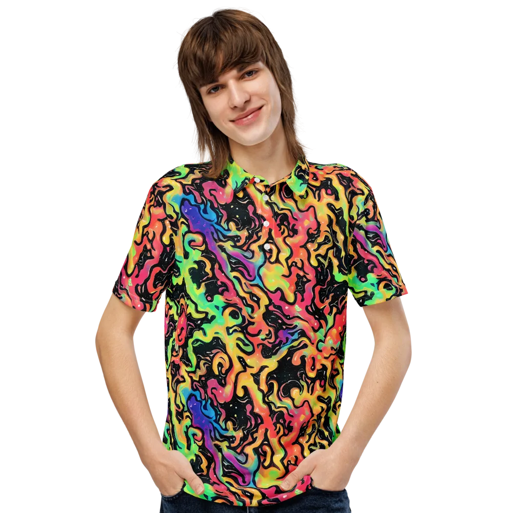Candy Inferno on Men's Slim Fit Polo Shirt — Front