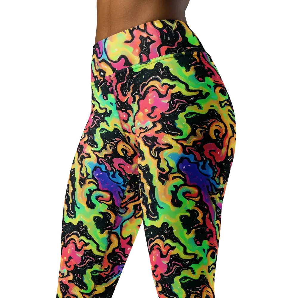 Candy Inferno on Yoga Leggings — Left Front