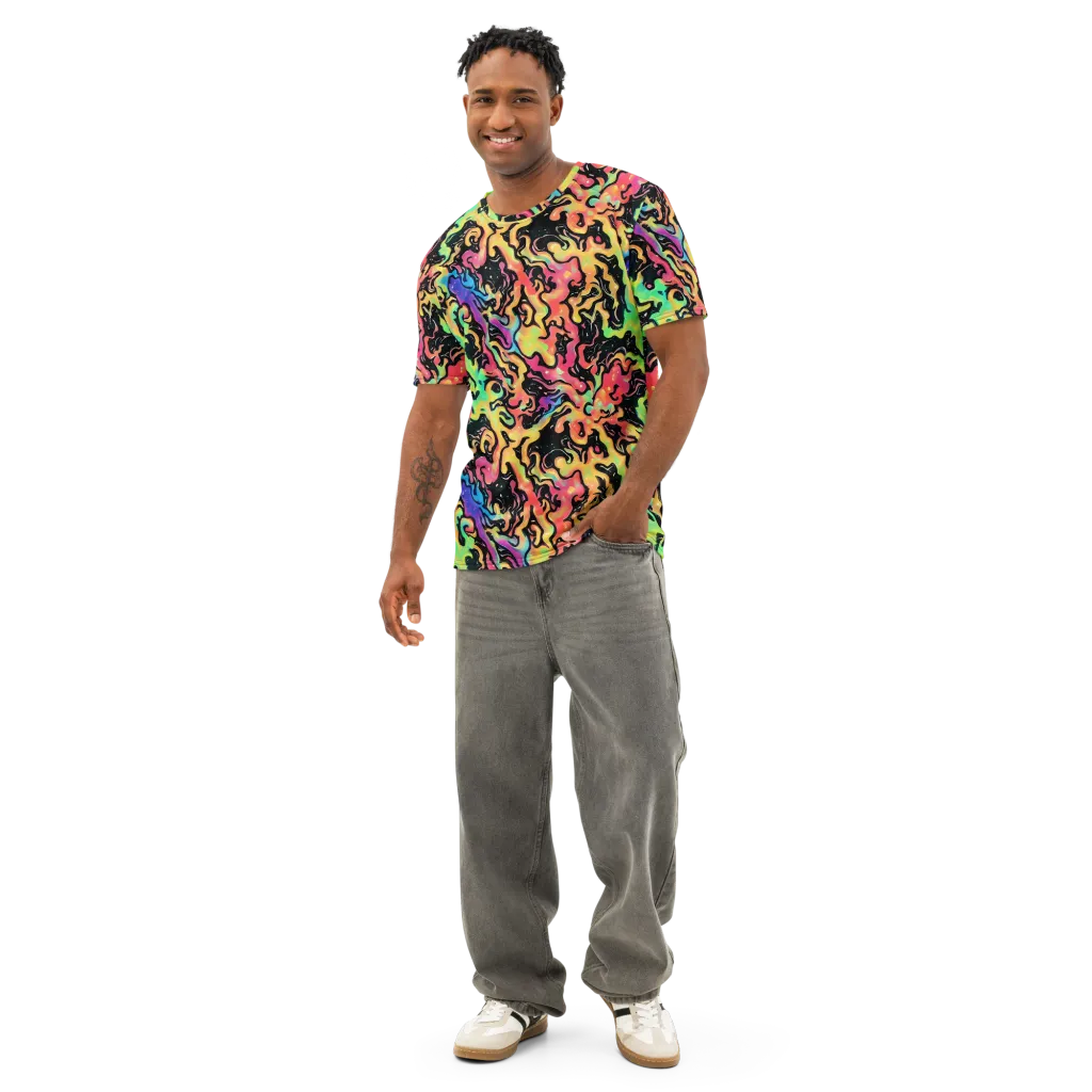 Candy Inferno on Men's Cotton Crew Neck T-Shirt — Front