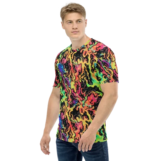Candy Inferno on a Men's Crew Neck T-Shirt