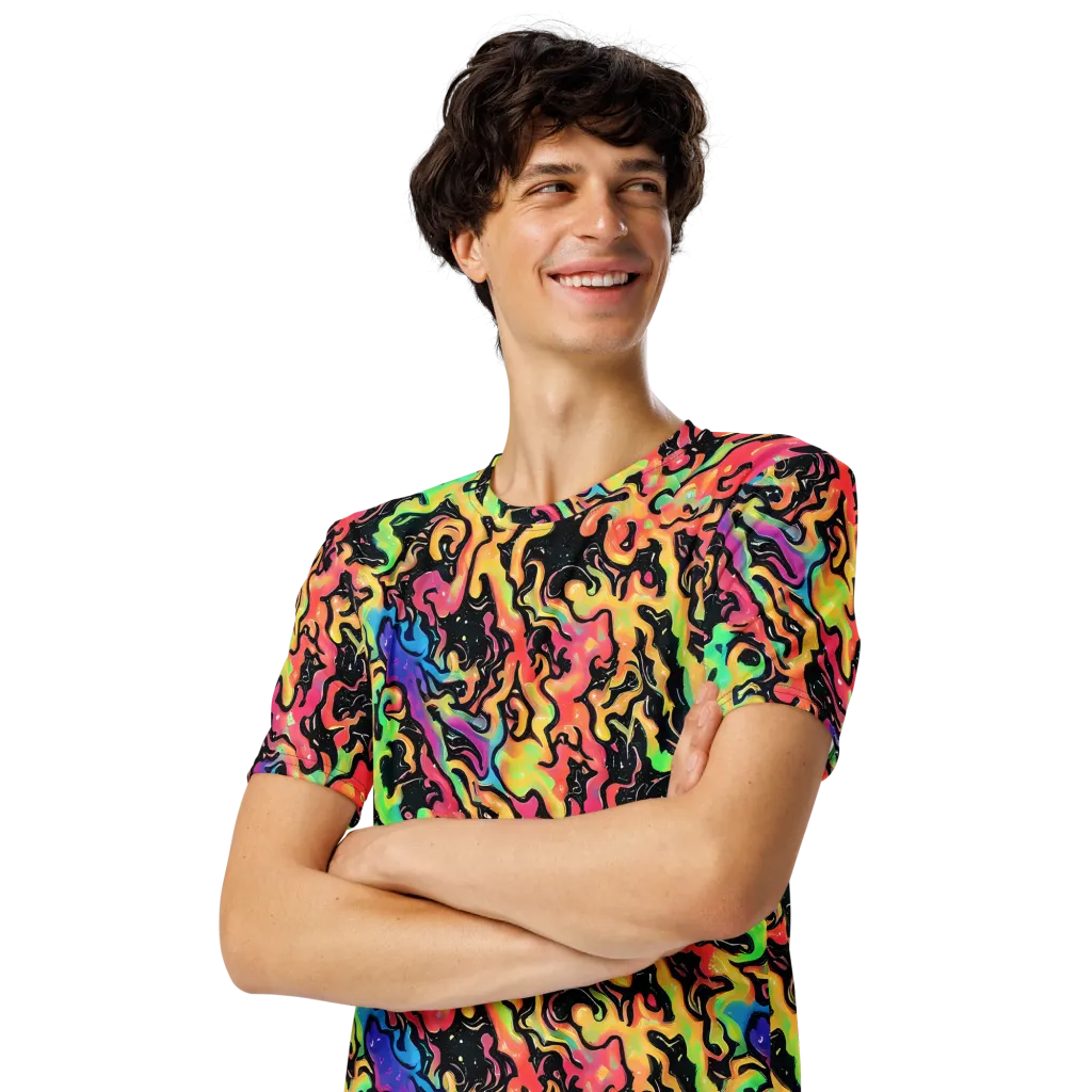 Candy Inferno on Men's Crew Neck T-Shirt — Left Front