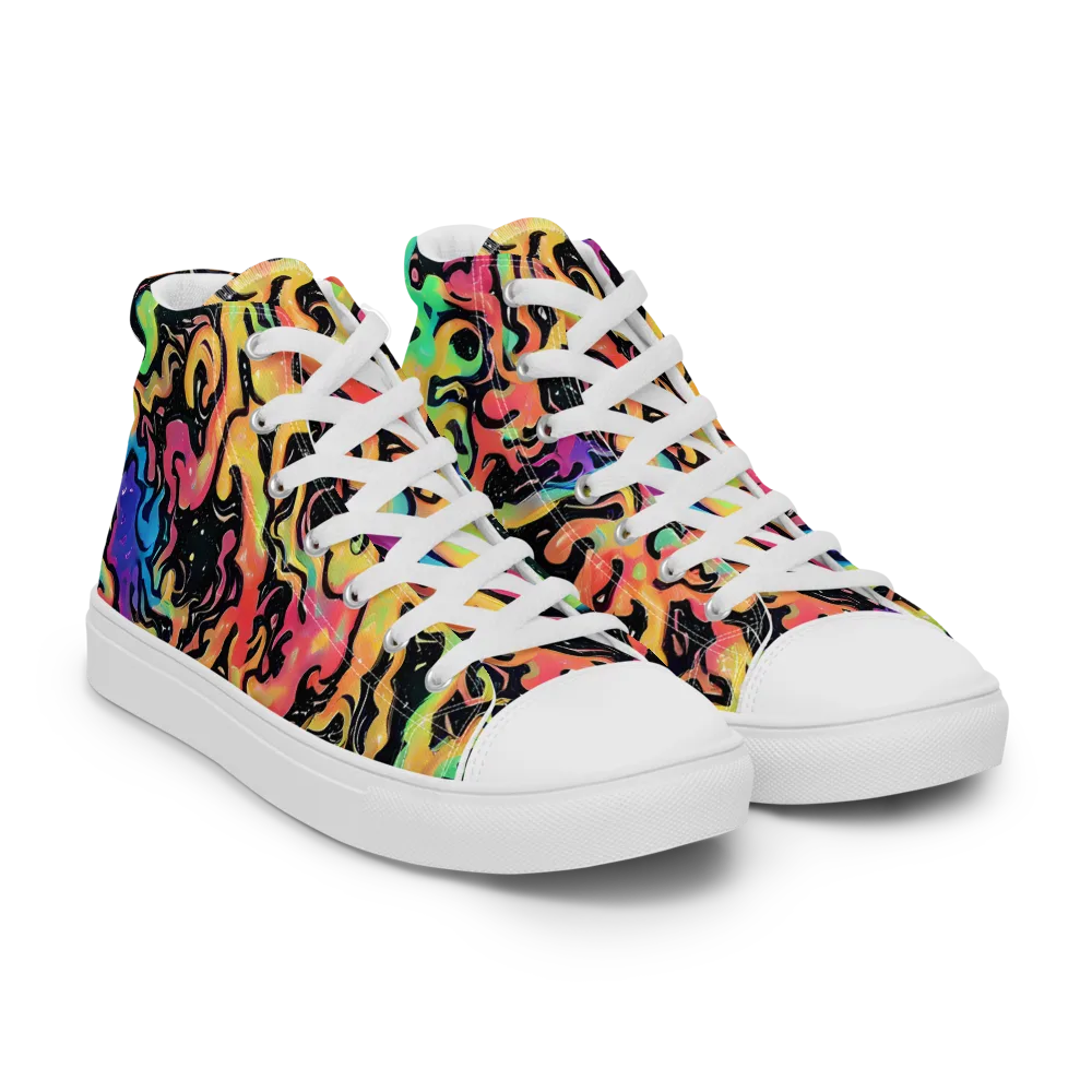 Candy Inferno on Men's High Top Canvas Shoes — Right Front