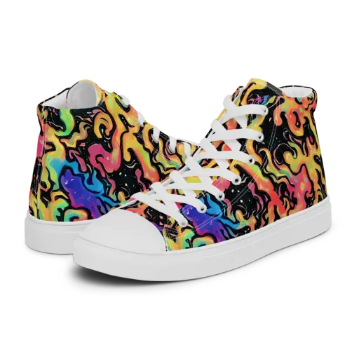 Candy Inferno on a Men's High Top Canvas Shoes