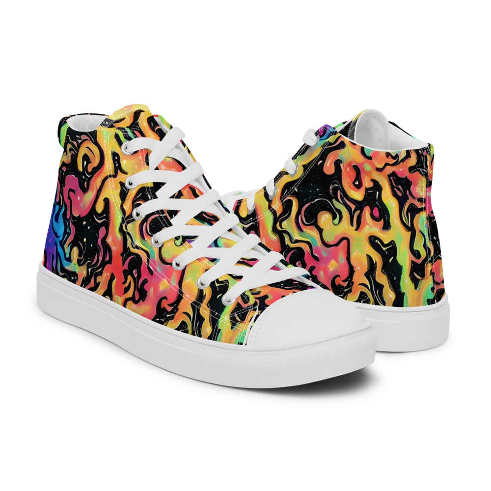 Candy Inferno on Men's High Top Canvas Shoes — Right