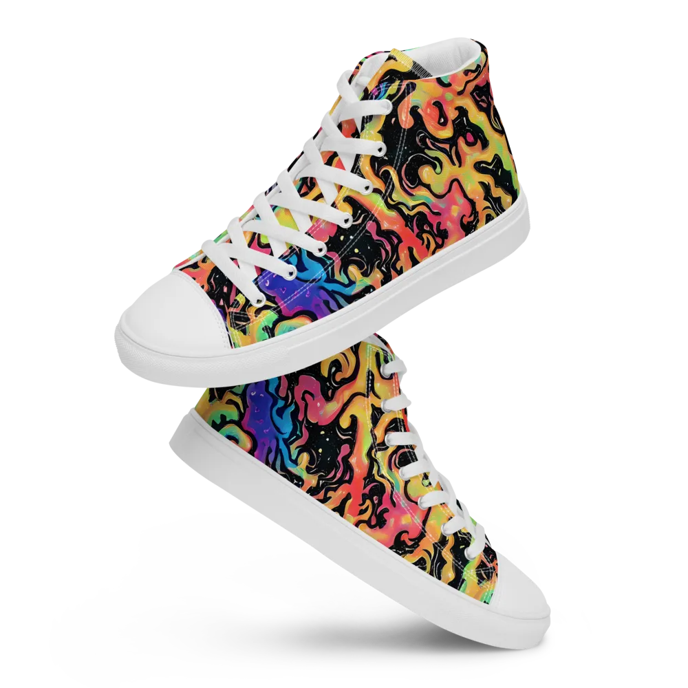 Candy Inferno on Men's High Top Canvas Shoes — Front