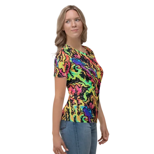 Candy Inferno on a Women's Crew Neck T-Shirt