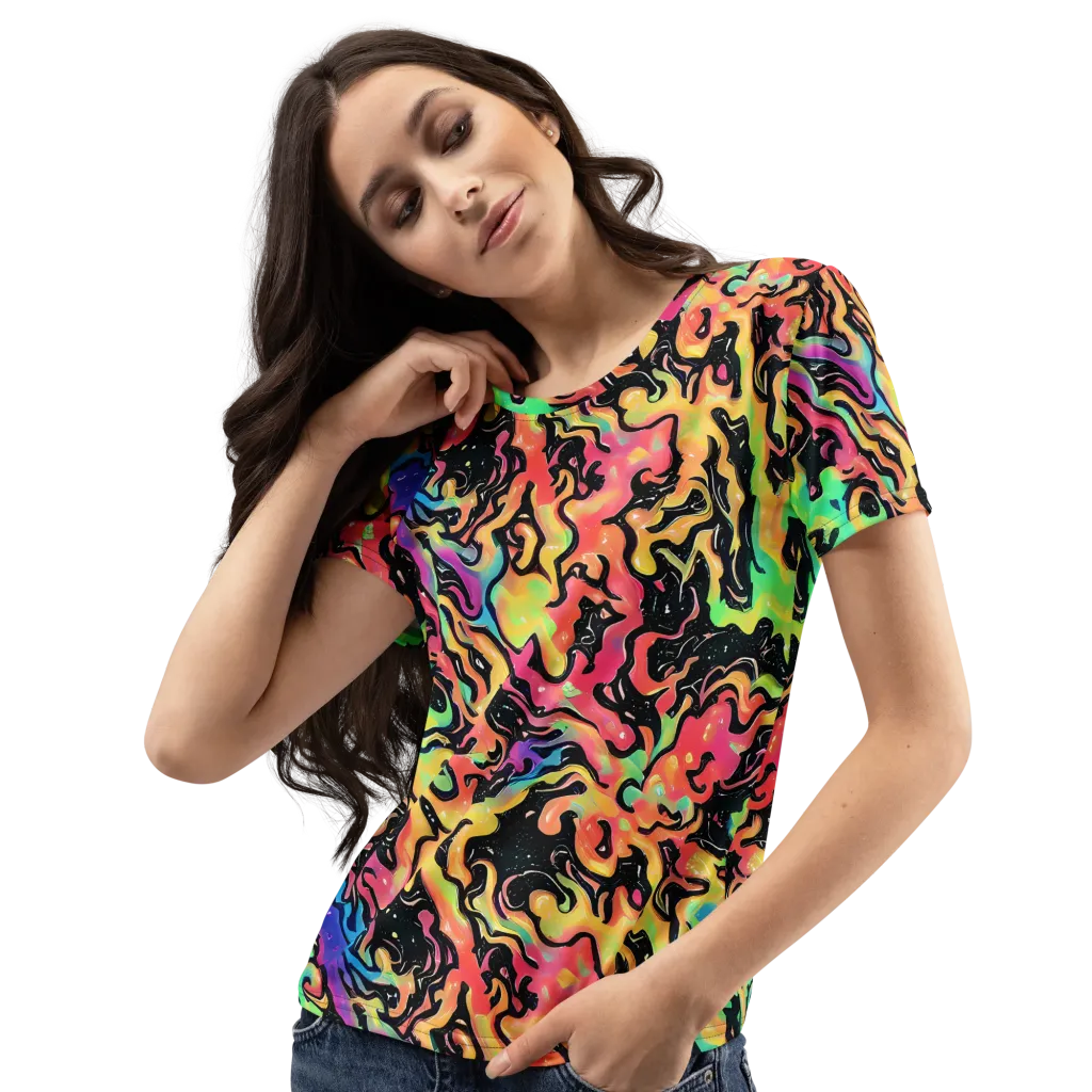 Candy Inferno on Women's Crew Neck T-Shirt — Left Front