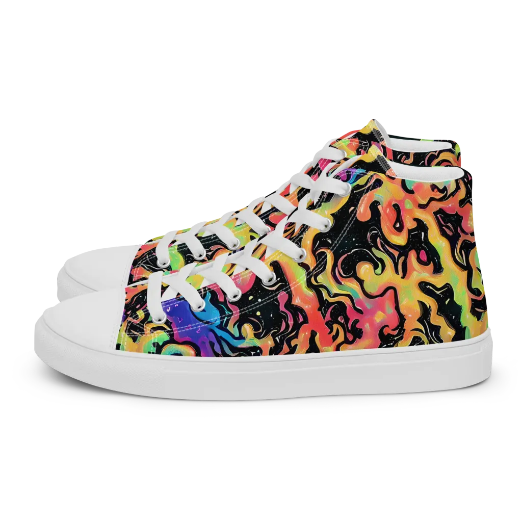 Candy Inferno on Women's High Top Canvas Shoes — Left