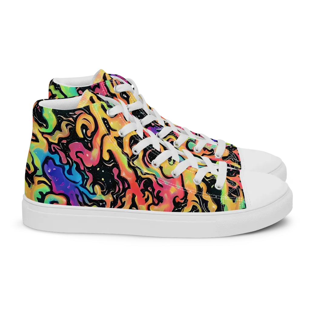 Candy Inferno on Women's High Top Canvas Shoes — Right
