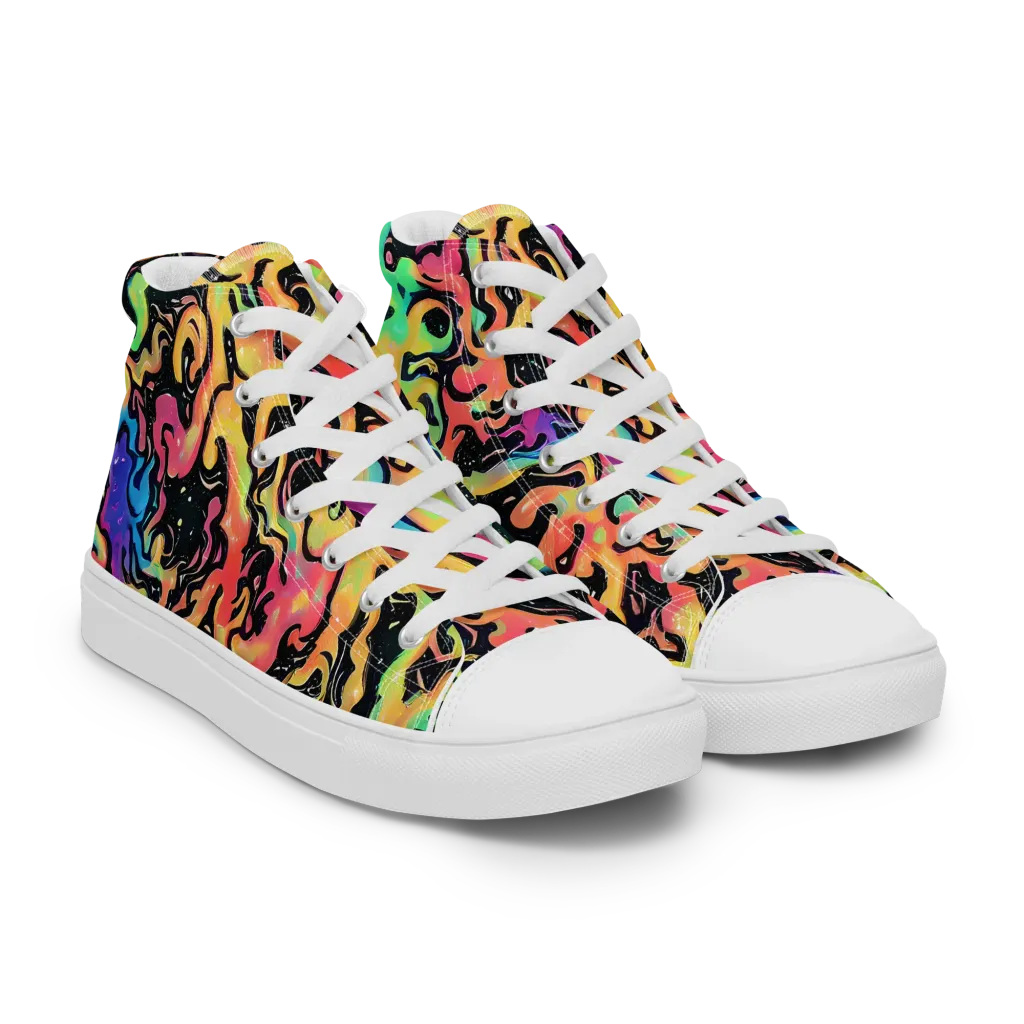 Candy Inferno on Women's High Top Canvas Shoes — Right Front