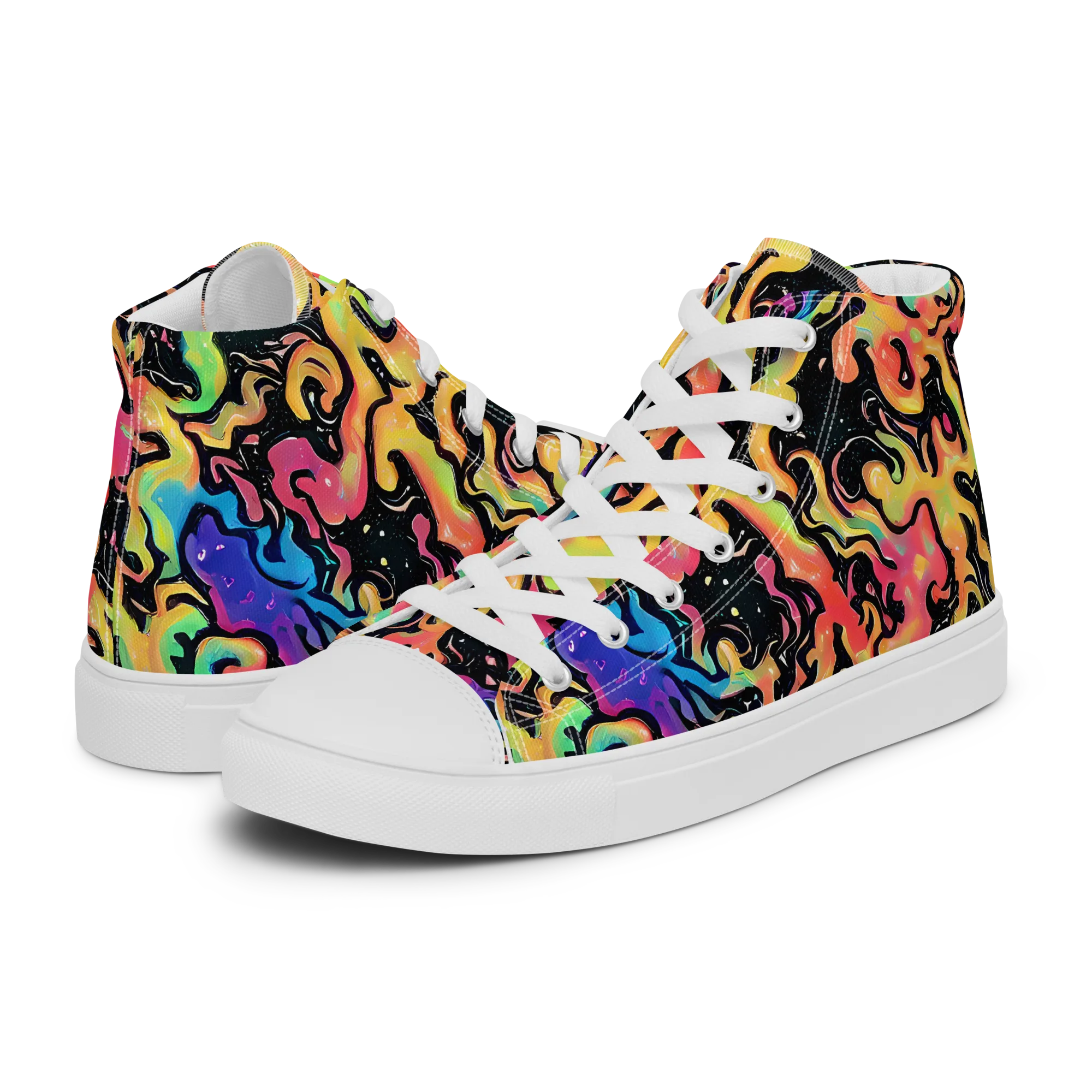 Candy Inferno on Women's High Top Canvas Shoes — Left