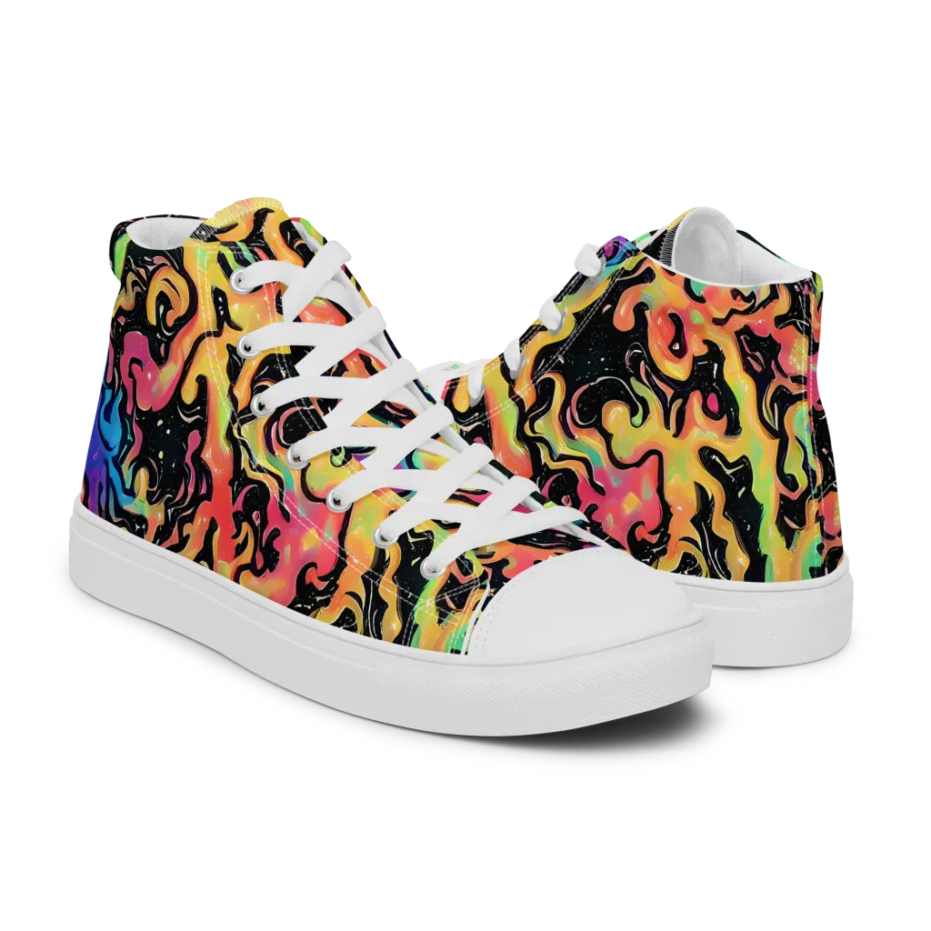 Candy Inferno on Women's High Top Canvas Shoes — Right