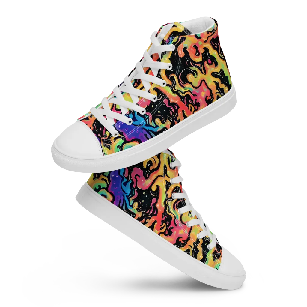 Candy Inferno on Women's High Top Canvas Shoes — Front