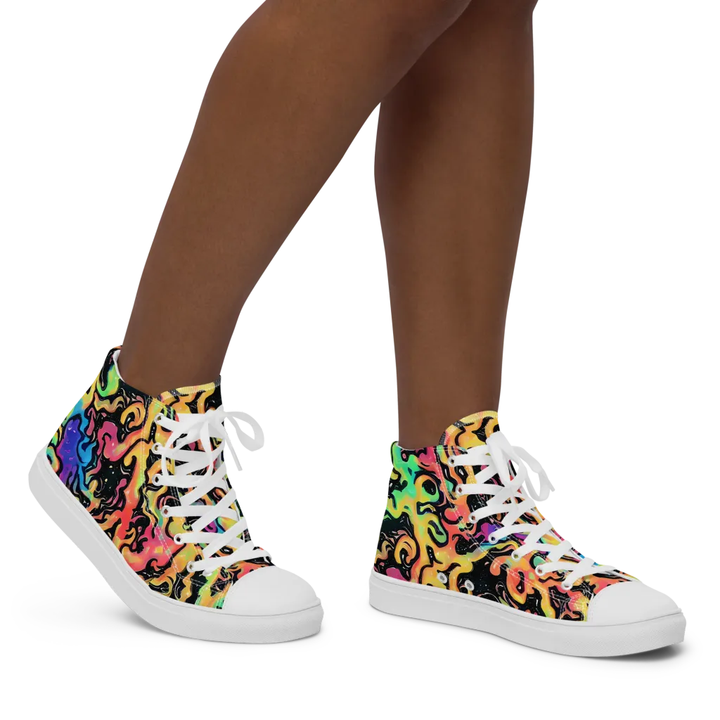 Candy Inferno on Women's High Top Canvas Shoes — Right