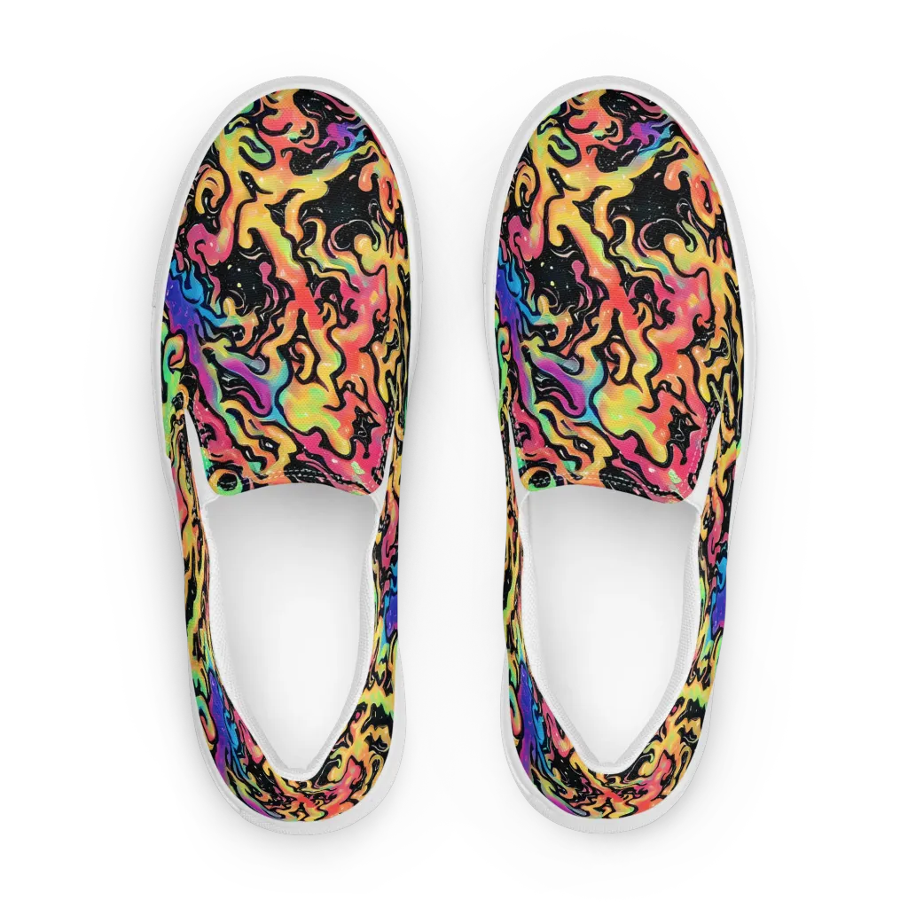 Candy Inferno on Men's Slip-On Canvas Shoes — Front