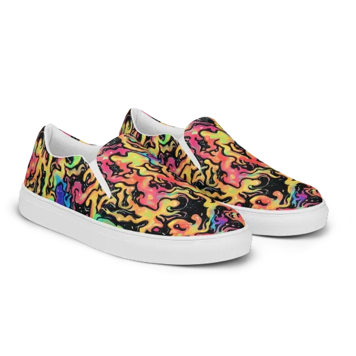 Candy Inferno on a Men's Slip-On Canvas Shoes