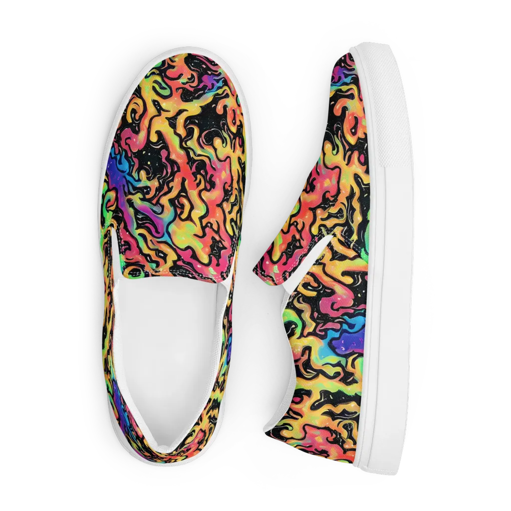 Candy Inferno on Men's Slip-On Canvas Shoes — Front