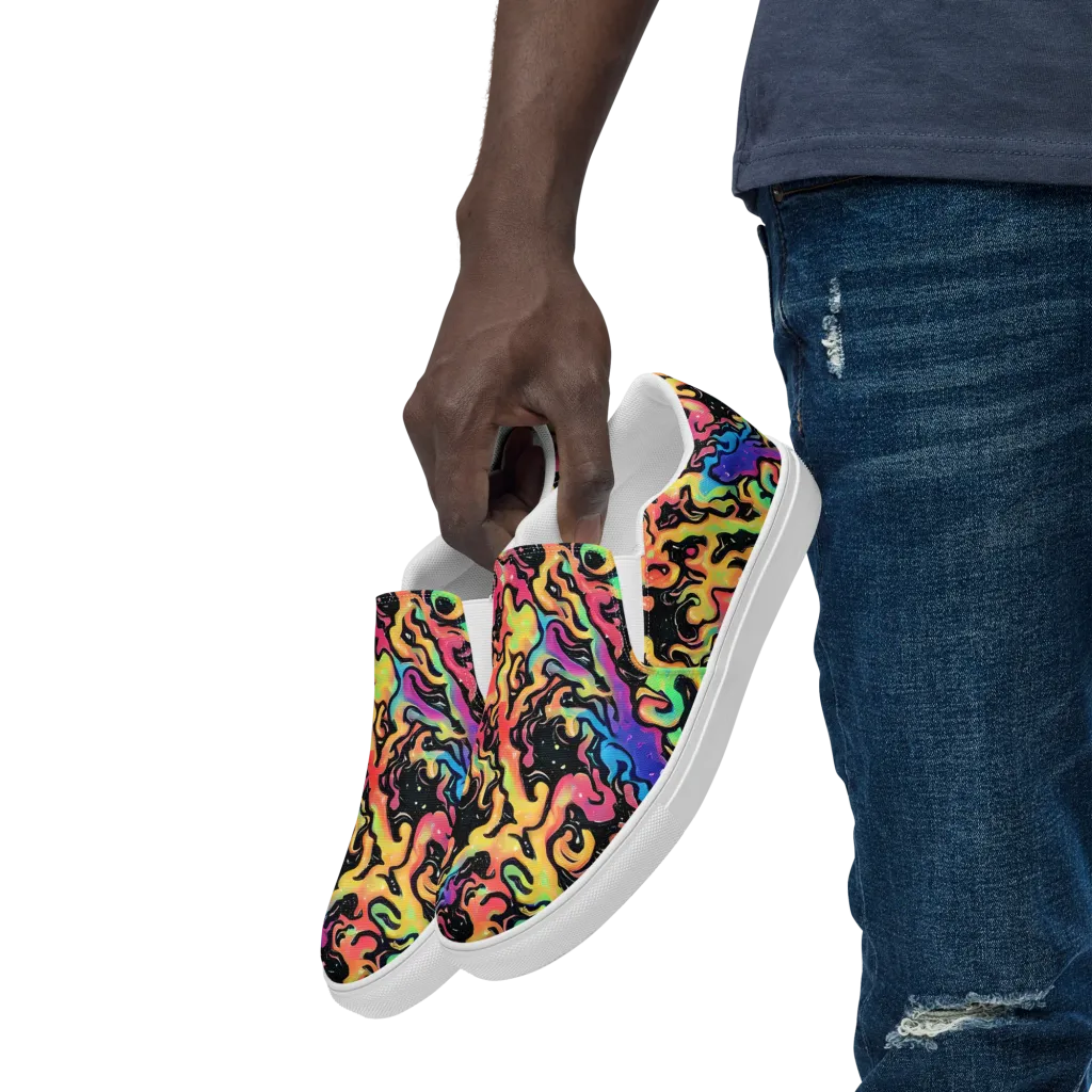 Candy Inferno on Men's Slip-On Canvas Shoes — Left Front